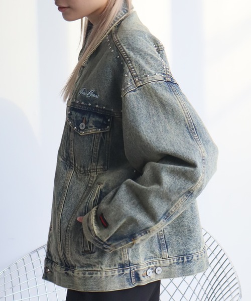 FUBU（フブ） デニムジャケット gジャン Studs Denim Jacket
