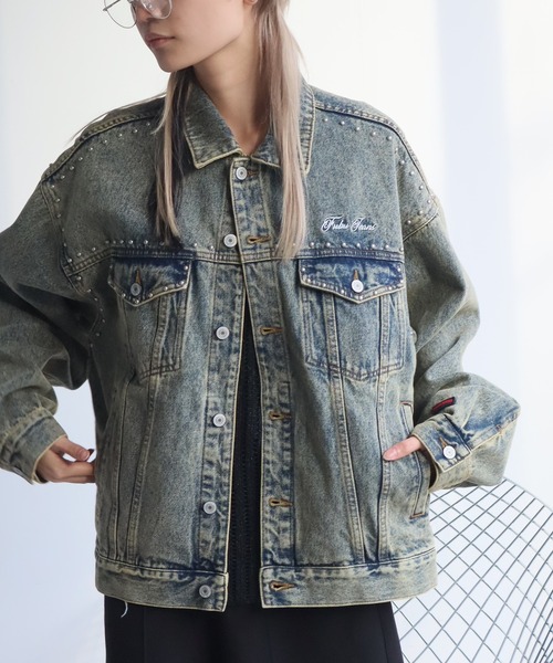 FUBU（フブ） デニムジャケット gジャン Studs Denim Jacket