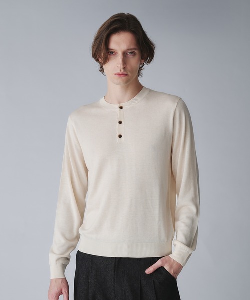 ニット Regen Glanz セーター ニット wool blend henryneck cropped knit