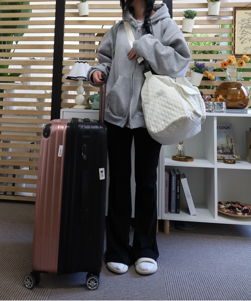 ボストンバッグ 「大容量 キャリーオン対応」キルティング 旅行バッグ