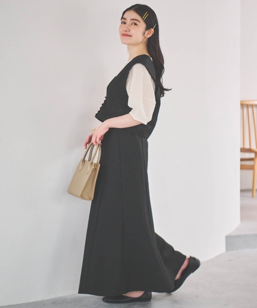 「mil」 ノースリーブワンピース X-SMALL サンドベージュ レディース_画像4