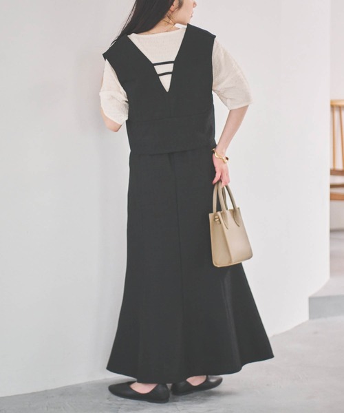 「mil」 ノースリーブワンピース X-SMALL サンドベージュ レディース_画像5