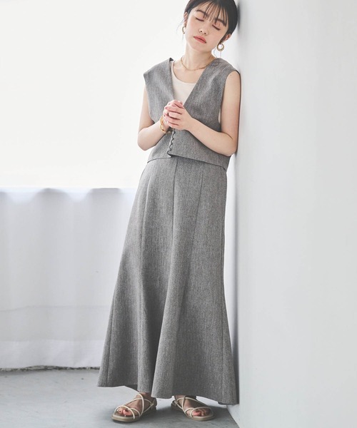 「mil」 ノースリーブワンピース X-SMALL サンドベージュ レディース_画像7