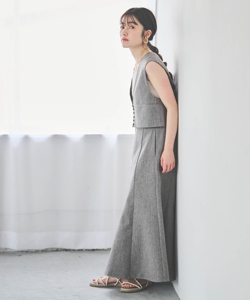 「mil」 ノースリーブワンピース X-SMALL サンドベージュ レディース_画像8