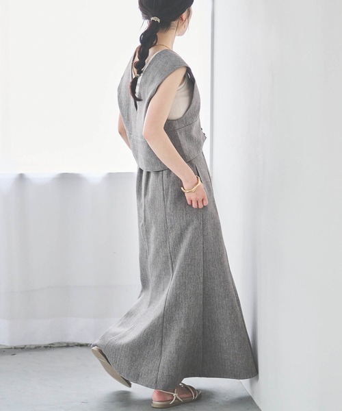 「mil」 ノースリーブワンピース X-SMALL サンドベージュ レディース_画像9