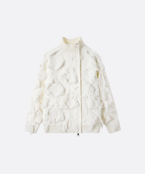 カーディガン Asymmetry Fringe Block Cardigan メンズ_1