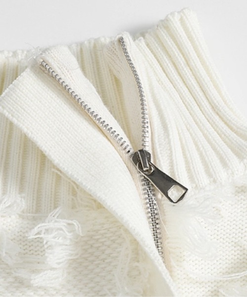 カーディガン Asymmetry Fringe Block Cardigan メンズ_3