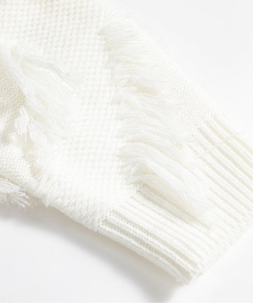 カーディガン Asymmetry Fringe Block Cardigan メンズ_4