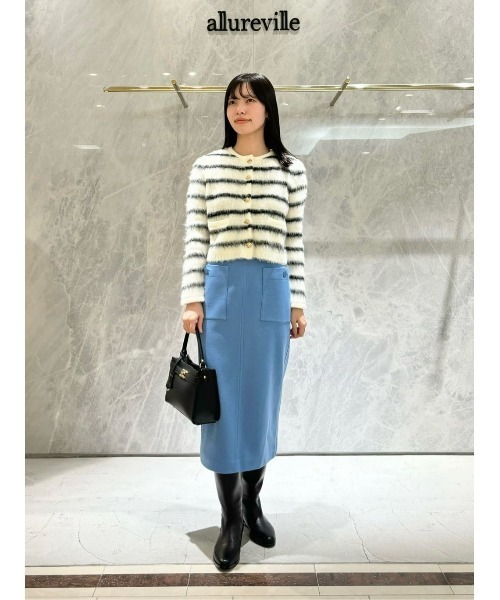 allureville（アルアバイル） スカート カラーメルトン釦付タイト