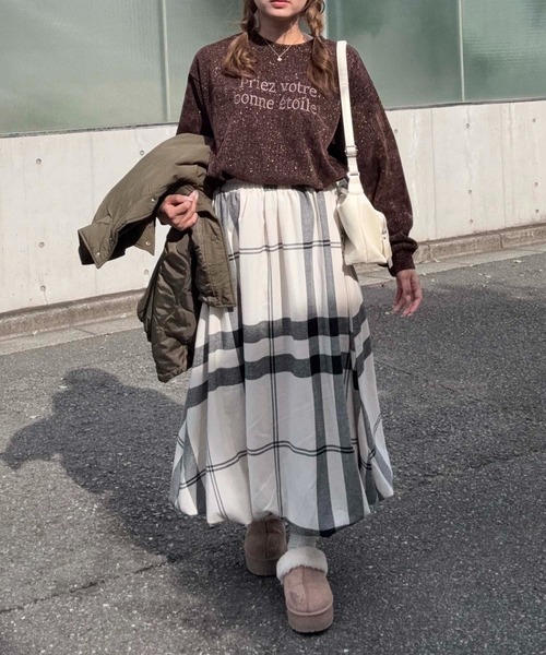 AS KNOW AS（アズノゥアズ） スカートチェック柄バルーンスカート