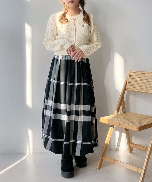 AS KNOW AS（アズノゥアズ） スカートチェック柄バルーンスカート