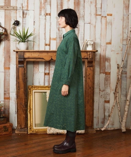 ホコモモラ（JOCOMOMOLA）/コーデュロイオパールプリントシャツワンピース Jocomomola（ホコモモラ） ワンピース コーデュロイオパールプリント