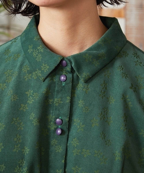 Jocomomola（ホコモモラ） ワンピース コーデュロイオパールプリント