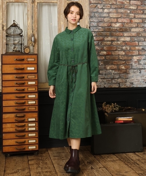 Jocomomola（ホコモモラ） ワンピース コーデュロイオパールプリント