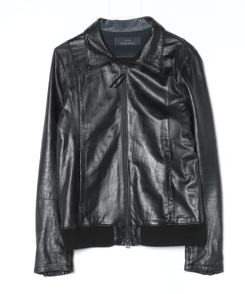 【日本製】shama 牛革 レザージャケット 42 黒 スタンドカラー ブルゾン shama（シャマ） レザーブルゾン 42 ブラック メンズ : ZOZOTOWN Yahoo