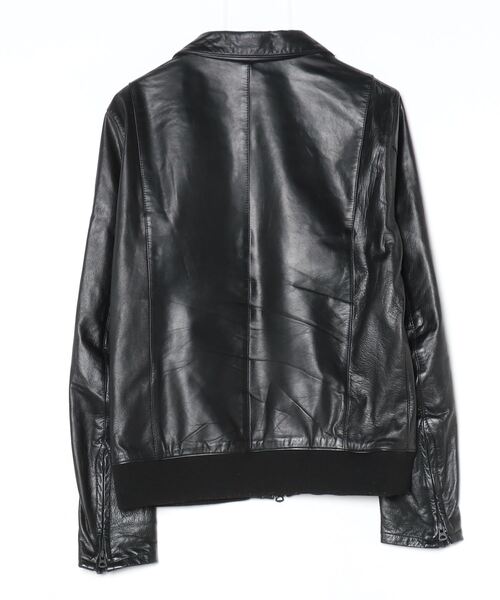 「shama」 レザーブルゾン 42 ブラック メンズ_画像2