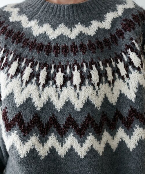 新品！DISCOAT ディスコート　【ユニセックス】求心柄オーバーニット　グレー Discoat（ディスコート） ニット セーター 「ユニセックス」求心柄