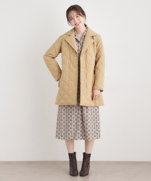 Laulaラウラ MA-1風コート 別注 LAURA with GOLD BUTTON(34 WHITE 