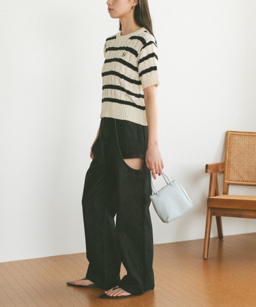 「VANNIE U」 半袖ニット FREE ピンク レディース_画像3