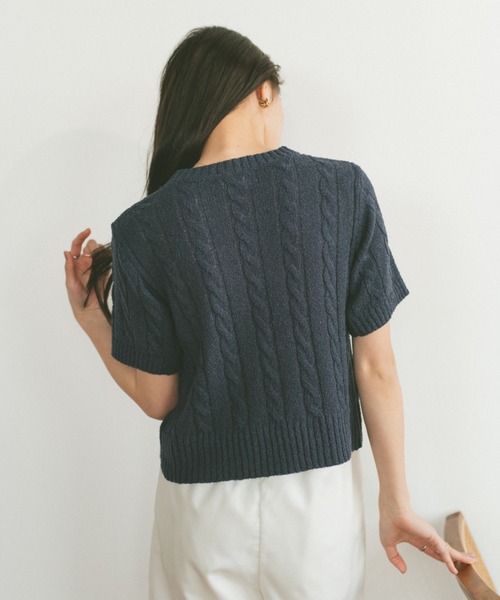 「VANNIE U」 半袖ニット FREE ピンク レディース_画像9