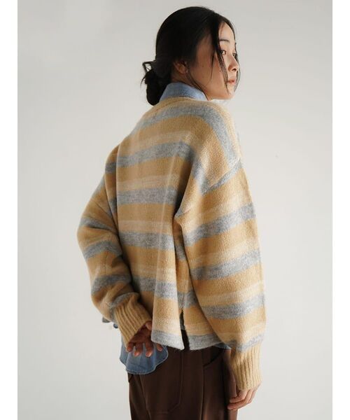 FIKA.（フィーカ） ニット セーター Mixed border knit pullover