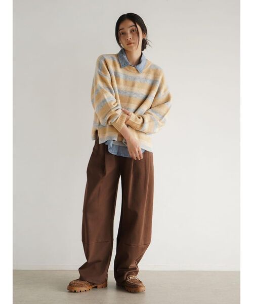 FIKA.（フィーカ） ニット セーター Mixed border knit pullover