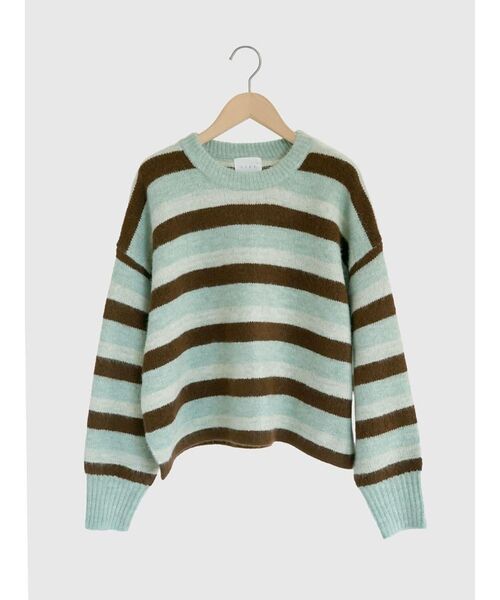 FIKA.（フィーカ） ニット セーター Mixed border knit pullover