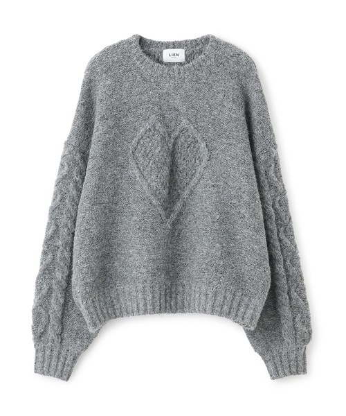 petit main LIEN ニット セーター 「リンク」ハートケーブルニット