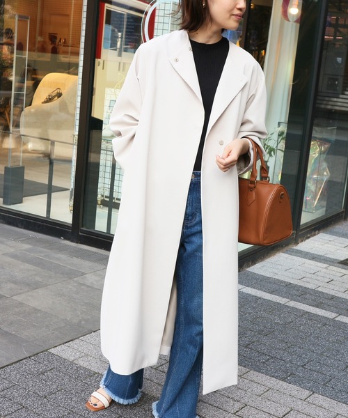 SLOBE IENA（スローブイエナ） ノーカラーコート 38 ベージュ