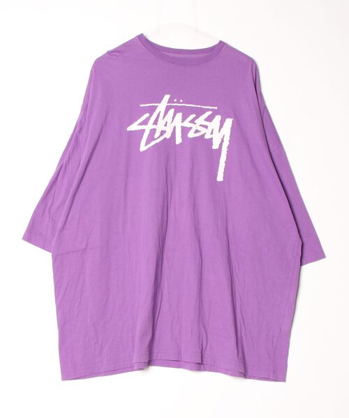 STUSSY（ステューシー） 7分袖Tシャツ M パープル メンズ : ZOZOTOWN