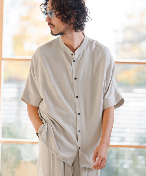 CAMBIO（カンビオ） シャツ mhs2479- Linen Rayon Dolman Sleeve Short