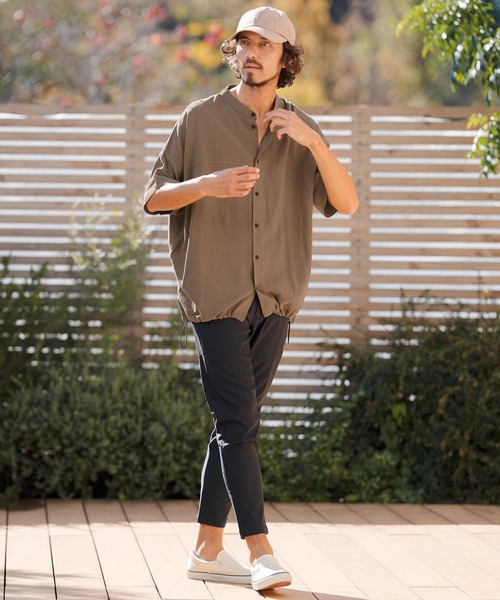 CAMBIO（カンビオ） シャツ 半袖 mhs2479- Linen Rayon Dolman Sleeve