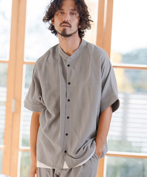 CAMBIO（カンビオ） シャツ mhs2479- Linen Rayon Dolman Sleeve Short