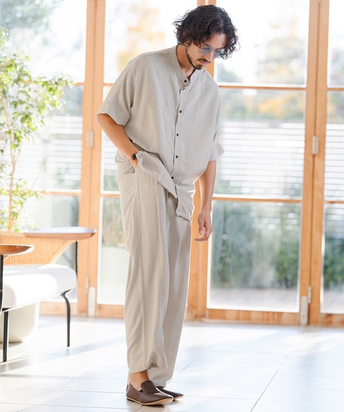 CAMBIO（カンビオ） シャツ 半袖 mhs2479- Linen Rayon Dolman Sleeve