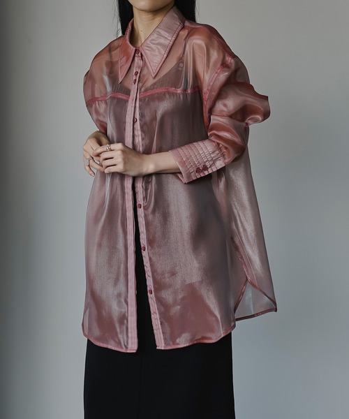 「Ezick」 長袖シャツ FREE ピンク系その他 レディース_画像6