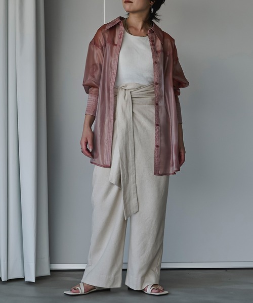 「Ezick」 長袖シャツ FREE ピンク系その他 レディース_画像8