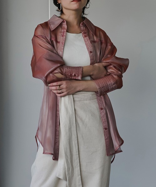 「Ezick」 長袖シャツ FREE ピンク系その他 レディース_画像9