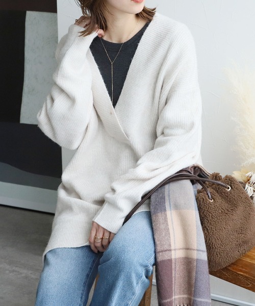 「reca」 長袖ニット FREE ブルーグレー レディース_画像3