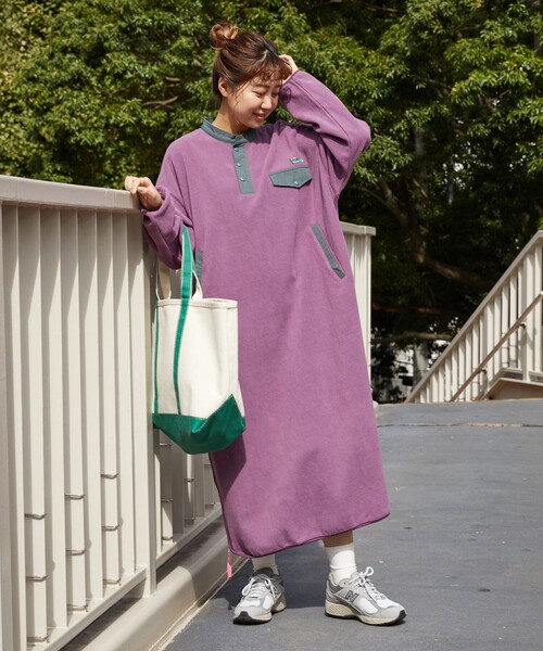 FREAK'S STORE（フリークスストア） 長袖ワンピース フリ- ラベンダー