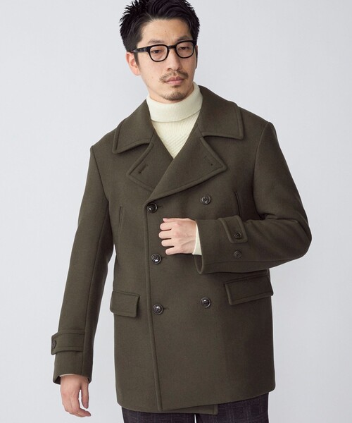 「SHIPS」 ピーコート LARGE ライトグレー メンズ_画像8