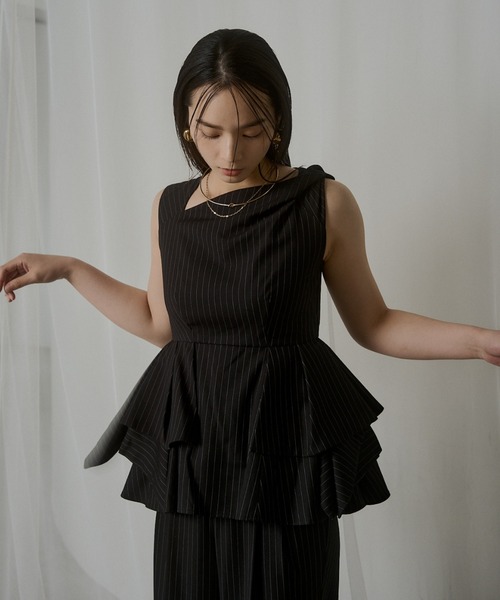 LE'RURE パンツドレス Twist neck peplum set up pants : ZOZOTOWN
