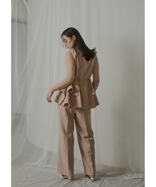 LE'RURE パンツドレス Twist neck peplum set up pants : ZOZOTOWN