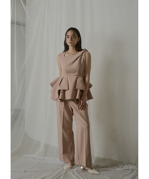 LE'RURE パンツドレス Twist neck peplum set up pants : ZOZOTOWN