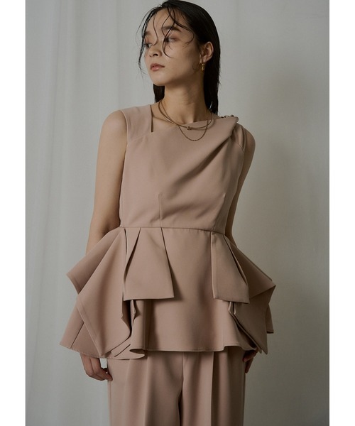 LE'RURE パンツドレス Twist neck peplum set up pants : ZOZOTOWN