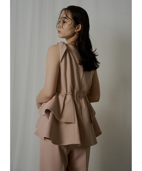 LE'RURE パンツドレス Twist neck peplum set up pants : ZOZOTOWN