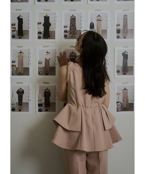 LE'RURE パンツドレス Twist neck peplum set up pants : ZOZOTOWN