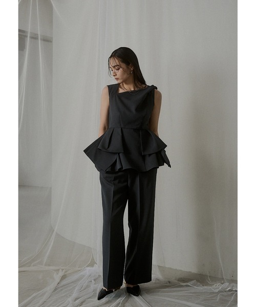 LE'RURE パンツドレス Twist neck peplum set up pants : ZOZOTOWN