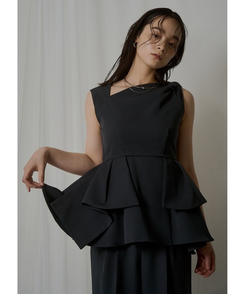 LE'RURE パンツドレス Twist neck peplum set up pants : ZOZOTOWN