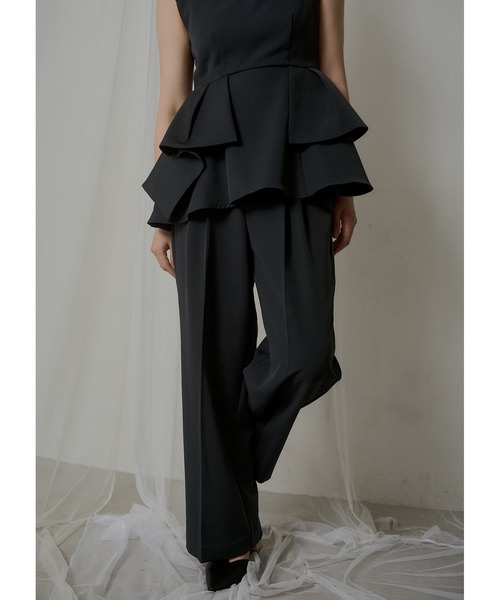 LE'RURE パンツドレス Twist neck peplum set up pants : ZOZOTOWN
