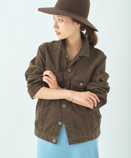 【Plage】Check シャギージャケット 38 ブラウン ショートコート Plage】Check シャギージャケット 38 ブラウン ショートコート